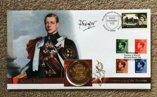 75th Anniversary King Edward Viii Accession - Buckingham Cover Signed By Rufus W
