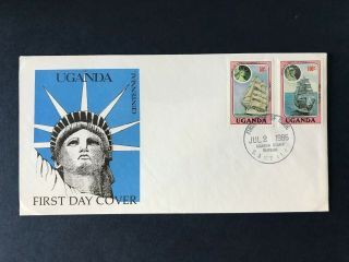 1986 Centenary Of The Statue Of Liberty Fdc From Uganda