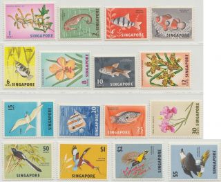 Singapore 1962 Fishes And Birds Definitives Mnh