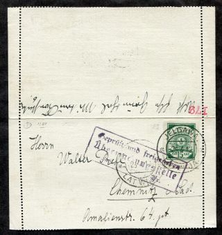 P557 - Latvia Jelgawa 1919 Letter Card Cover To Germany.  Censored