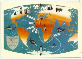 1958 Greenland Medical Advertising Ppc North/south Pole - London Plasmarine/ionyl