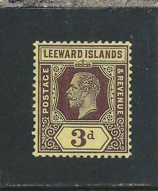 Leeward Is 1912 - 22 3d Purple/yellow White Back Mm Sg 51a Cat £95