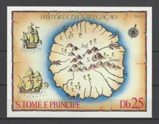 St Thomas & Prince Islands 1979 Sc 540 History Of Navigation Mnh S/s $10.  00