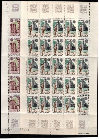 /// 25x French Andorra - Mnh - Europa Cept 1979 - Architecture - Folded Sheets