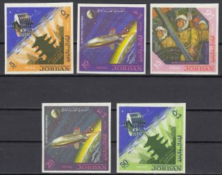 K8 Jordan Set Of 5 Space Stamps Imperf.  Mnh