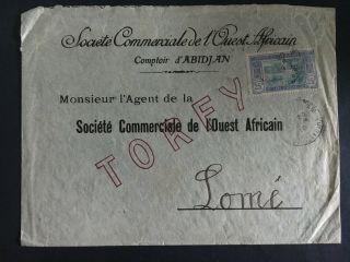 1919 Abidjan Ivory Coast Cover To Lome Togo Commercial