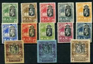 Gambia 1922 - 29 Script Values To 4s Mm Cat £119 - See Desc