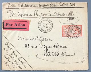 Lebanon Cover 1930 Cover Beyrouth To Paris France Through Marseille Army Cancel