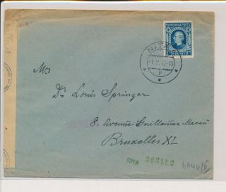 Lk53176 Slovakia 1942 To Brussels Censored Cover