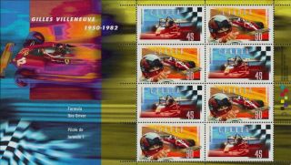 Formula 1 = Auto Racing=gilles Villeneuve = Ss Of 8 Mnh - Vf Canada 1997 1648b