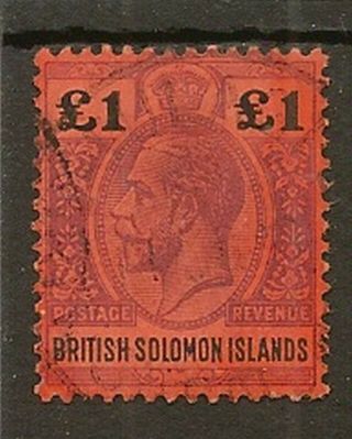 Solomon Islands 1914 - 23 Kgv £1 Sg38