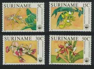 Suriname Wwf Orchids 4v Mnh Sg 1271 - 1274 Mi 1166 - 1169 CvÂ£61.  25,