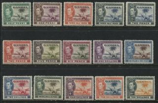 Gambia Kgvi 1938 Complete Set O.  G.