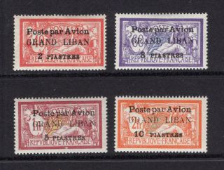Lebanon 1924 Complete Air Mail Set - Og Mh - Sc C1 - C4 Cats $52.  00