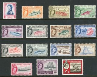 Turks & Caicos Islands 1957 - 60 Set Of 15 Mnh Sg 237/253 Cat £120