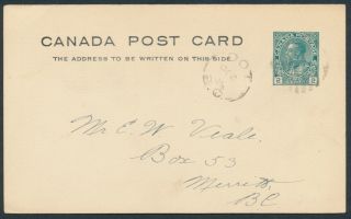 1925 Dot Bc Split Ring Oc 6 25 On Admiral Postal Card