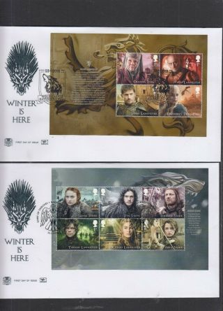 Gb 2018 Game Of Thrones Psb Prestige Stamp Booklet Set 4 Full Panes Stuart Fdc