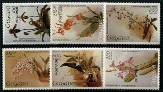 Herrickstamp Guyana Sc.  O43,  O48,  O53 - 56 Postage Ovpts.  Orchid Officials