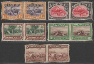 South West Africa 1931 King George V Pairs Set to 10sh SG74 - 84 toned gum 2