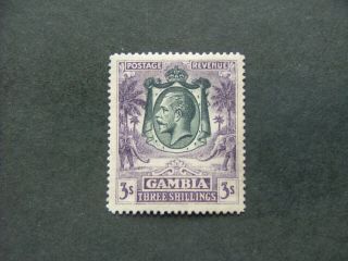 Gambia Kgv 1922 3/ - Black & Bright Aniline Violet Sg138 Um/mnh