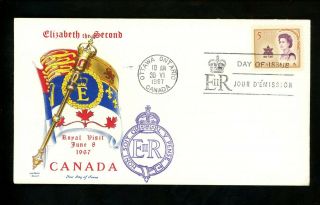 Postal History Canada Fdc 471 Jackson Mailer Royal Visit Queen Elizabeth 1967