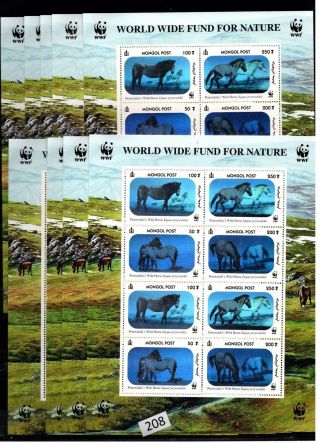 /// 10x Mongolia - Mnh - Wwf - Nature - Horses - Animals -