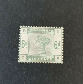 Gb Queen Victoria Sg 194 6d Dull Green M/mint