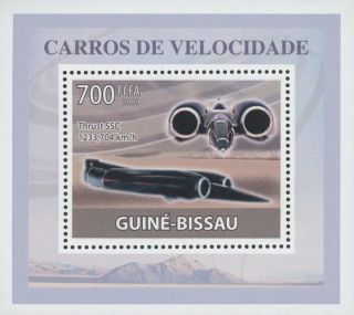 Guiné - Bissau Speed Cars Thrust Ssc Mini Souvenir Sheet Mnh