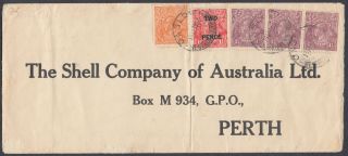 Australia Kgv Multi - Franking,  Onslow Western Australia To Shell,  Perth; 1930