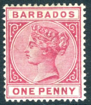 Barbados - 1882 - 86 1d Carmine Sg 92 Mounted V16756