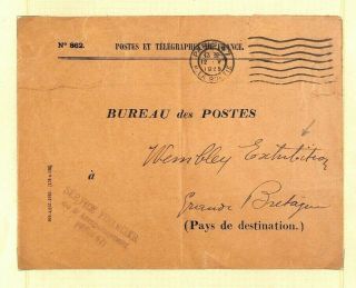 France Cover 1925 GB WEMBLEY EXHIBITION OFFICIAL MAIL Bureau Des Postes Ap521 2