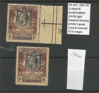 Gambia Sg134&134a The 2 Different 1/ - S Fine Cat £75,  See Scans
