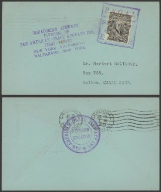Ecuador 1929 - Air Mail Cover To Canal Zone 34829/14