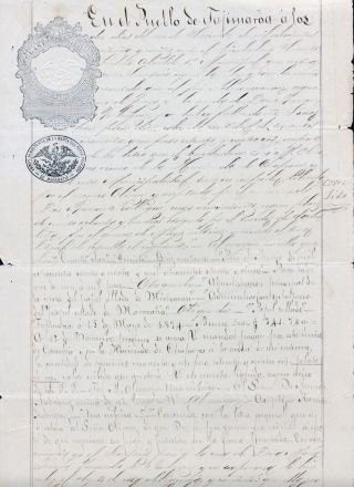 Mexico - Tajimaroa 1875 Receipt Of Records Re Promisory Note (d35)
