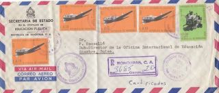 U 3054 Honduras Reg Air Cover April 1967 Switzerland; 5 Stamps
