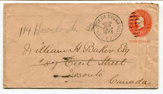 Philippines 1905 Postal Stationery - Trans Pacific Ship Cover To Bc / Ont Canada