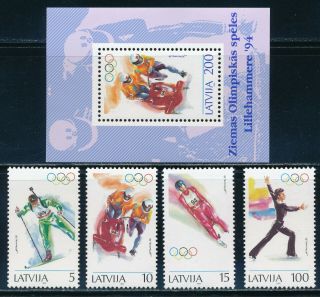 Latvia - Lillehammer Olympic Games Mnh Sports Set (1994)