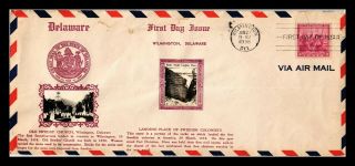 Dr Jim Stamps Us Delaware Tercentenary Fdc Legal Size Cover Scott 836 Crosby