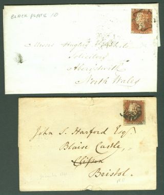 Sg 7 1d Red Brown Plate 10 & 11 On Covers.  Odd Faults Cat £675
