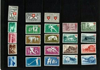 Switzerland - Pro - Patria - 16 Complete Sets From 1948 To 1963 Umm,  Cat £217