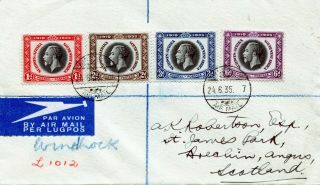 1935 Silver Jubilee South West Africa Set On A Registered Air Mail Cover