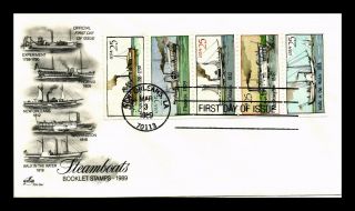Dr Jim Stamps Us Steamboats Booklet Pane First Day Cover Art Craft Orleans