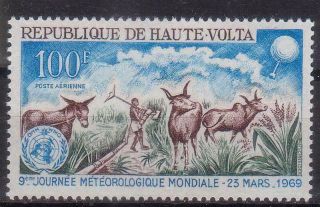 Upper Volta 1969 World Meteorology Day - Wild Animals Mnh C7022