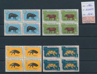 Lk80070 Ecuador 1960 Wildlife Animals Blocks Of 4 Mnh Cv 26 Eur