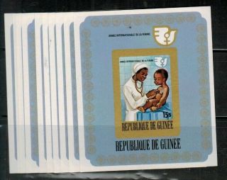 Guinea 704a 10 Imperf Sheets Of 1 1976 Mnh