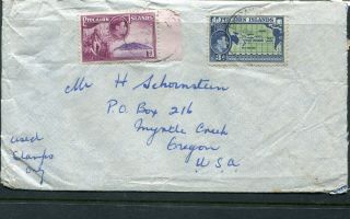 Pitcairn Island 1954 Commercial Cover With Short Note From E Christian