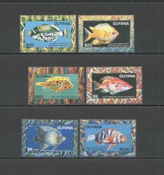 Z628 Guyana Fish & Marine Life Set Mnh Stamps