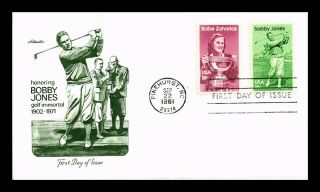 Dr Jim Stamps Us Bobby Jones Golf Babe Zaharias Combo First Day Cover