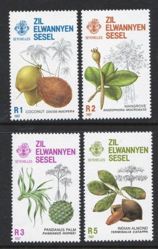 Seychelles 1987 Trees - Mnh Set - Cat £7.  20 - (36)