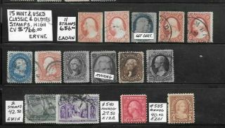 Usa 15 & Classic & Oldies Stamps.  High Cv $766.  00.
